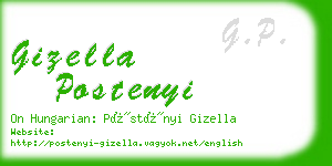 gizella postenyi business card